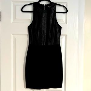 Armani Exchange snake embossed and ponte mini dress